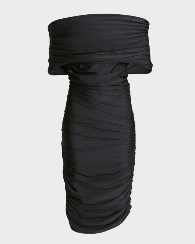 Ruched Off-The-Shoulder Dress